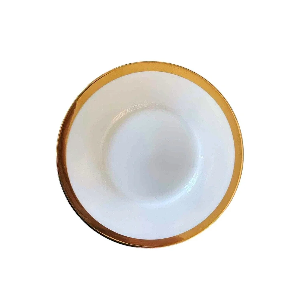 Pier 1 Gold Rim Porcelain Dessert Plates Set‎ 2 White Appetizer 6